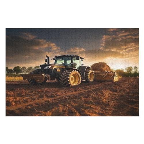 Traktor Puzzle, Puzzles Für Erwachsene Kinder, 1000 Teile Holzpuzzle, Für Jugendliche Herausforderungsspielzeug （75×50cm） von LLXXHH