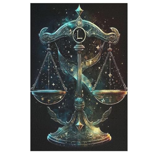 Waage Holzpuzzle 1000 Teile Klassische Puzzles Erwachsene Kinder Puzzle DIY Kit Holzspielzeug Einzigartiges Geschenk 78×53cm von LLXXHH