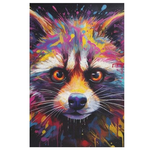 Waschbär Holzpuzzle 1000 Teile, Knobelspiele Für Erwachsene, Teenager, Puzzles Unmögliche - Kinder Puzzle Zimmer Deko 78×53cm Waschbär Holzpuzzle 1000 Teile, Knobelspiele Für Erwachsene, Teenager, Puzzles Unmögliche - Kinder Puzzle Zimmer Deko 78×53cm von LLXXHH