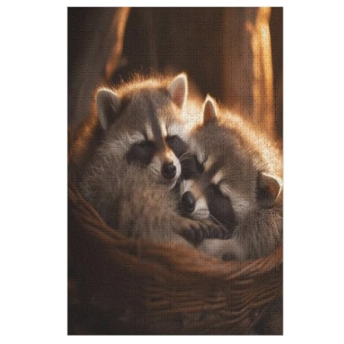 Waschbär Holzpuzzle Für Erwachsene Teenager Stress Abbauen Familien-Puzzlespiel Poster 1000-teiliges Puzzle Kinder Lernspiel 78×53cm Waschbär Holzpuzzle Für Erwachsene Teenager Stress Abbauen Familien-Puzzlespiel Poster 1000-teiliges Puzzle Kinder Lernspiel 78×53cm von LLXXHH