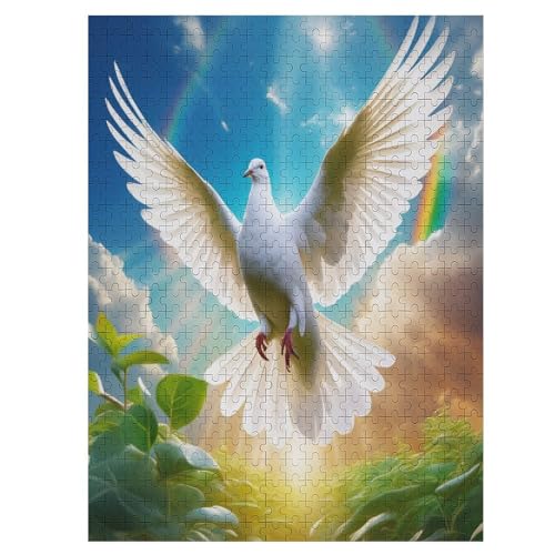 Weiße Taube 500 Teile Puzzles, Wood Craft, Hochwertiges Modernes Puzzle, DIY, Für Erwachsene Und Kinder Ab 12 Jahren, 55×41cm von LLXXHH