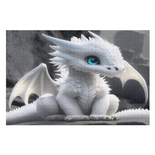 White Flugsaurier -Puzzle, 1000 Teile,Holzpuzzle Für Erwachsene Kinder, Lustiges Spielzeug, Denkspiel, Bildungsspiel, （75×50cm） von LLXXHH
