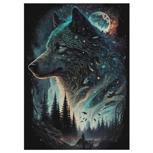 Wolf Holzpuzzle 300 Teile,Puzzles Für Erwachsene, Impossible Puzzle, Kinder Legespiel 42×30cm Wolf Holzpuzzle 300 Teile,Puzzles Für Erwachsene, Impossible Puzzle, Kinder Legespiel 42×30cm von LLXXHH