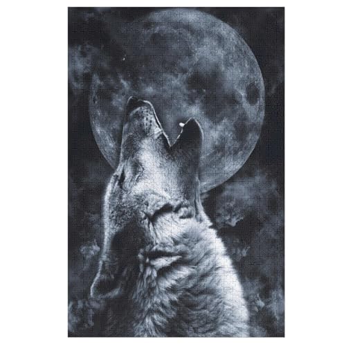 Wolf Moon Holzpuzzle 1000 Teile Klassische Puzzles Erwachsene Kinder Puzzle DIY Kit Holzspielzeug Einzigartiges Geschenk 78×53cm Wolf Moon Holzpuzzle 1000 Teile Klassische Puzzles Erwachsene Kinder Puzzle DIY Kit Holzspielzeug Einzigartiges Geschenk 78×53cm von LLXXHH