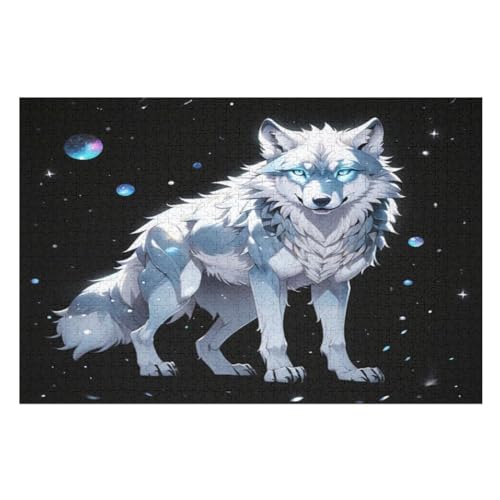 Wolf Puzzles 1000 Teile Erwachsener Kniffel Spaß Für Die Ganze Familie, Holzpuzzle Kinder Erwachsene, Impossible Puzzle Schwer （75×50cm） von LLXXHH