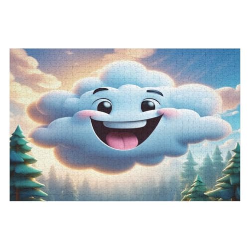 Wolke Puzzle 1000 Teile, Holzpuzzle Herausforderndes Geschicklichkeitsspiel Für Die Ganze Familie, Kinder Erwachsenenpuzzle Ab 12 Jahren （75×50cm） von LLXXHH