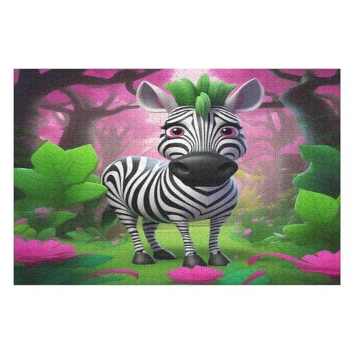 Zebra Puzzle 1000 Teile, Holzpuzzle Herausforderndes Geschicklichkeitsspiel Für Die Ganze Familie, Kinder Erwachsenenpuzzle Ab 12 Jahren （75×50cm） von LLXXHH