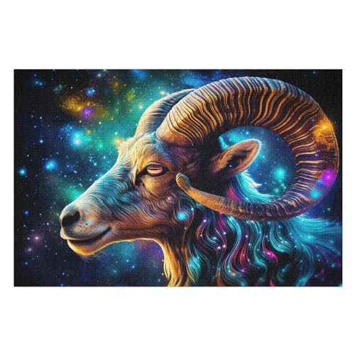 Ziege Puzzle 1000 Teile, Holzpuzzle Herausforderndes Geschicklichkeitsspiel Für Die Ganze Familie, Kinder Erwachsenenpuzzle Ab 12 Jahren （75×50cm） von LLXXHH