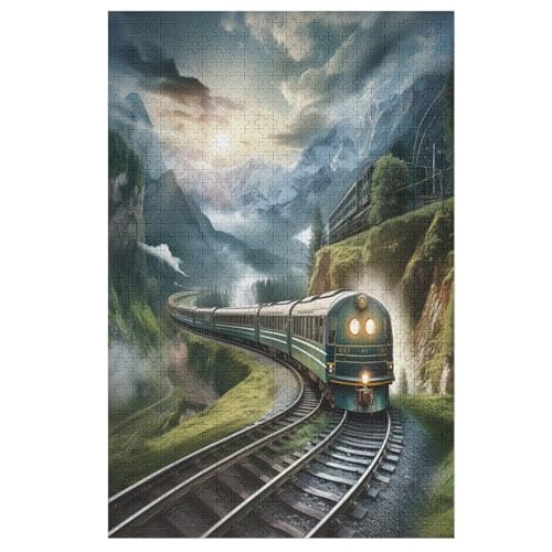 Zug Holzpuzzle - 1000 Teiliges Jigsaw Knobelspiel - Puzzle Für Erwachsene & Kinder - Outdoor & Reisespielzeug 78×53cm von LLXXHH