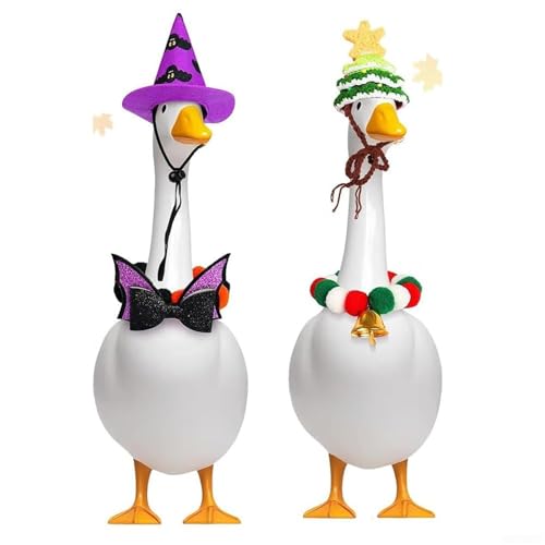 LLiuvccz Festtagsverands-Outfits für 43,2 cm / 58,4 cm große Kunststoff-Rasengans – gepaart mit Halloween-Hexenhut, Fledermaus-Krawatte, für Halloween, Weihnachten, Doppeljahreszeiten LLiuvccz Festtagsverands-Outfits für 43,2 cm / 58,4 cm große Kunststoff-Rasengans – gepaart mit Halloween-Hexenhut, Fledermaus-Krawatte, für Halloween, Weihnachten, Doppeljahreszeiten von LLiuvccz
