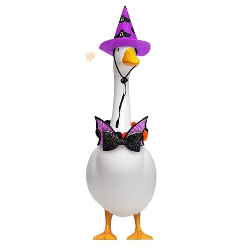 LLiuvccz Festtagsverands-Outfits für 43,2 cm / 58,4 cm große Kunststoff-Rasengans – gepaart mit Halloween-Hexenhut, Fledermaus-Krawatte, für Halloween, Weihnachten, Gartendekorationen für zwei LLiuvccz Festtagsverands-Outfits für 43,2 cm / 58,4 cm große Kunststoff-Rasengans – gepaart mit Halloween-Hexenhut, Fledermaus-Krawatte, für Halloween, Weihnachten, Gartendekorationen für zwei von LLiuvccz