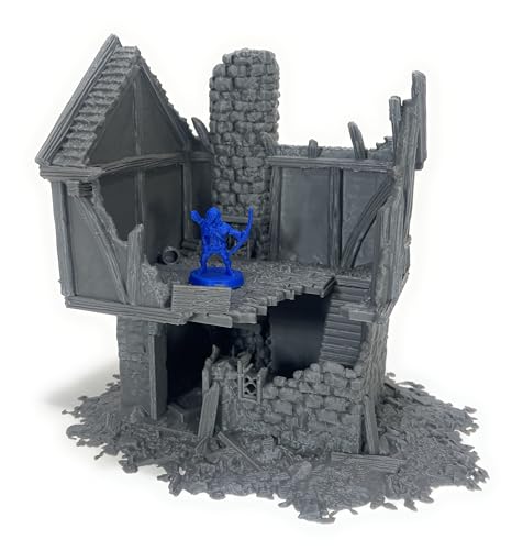Haus in Ruinen für Wargames, Fantasie-Szenographie 28 mm / 32 mm, für Wargames und Miniaturen 28 mm, 3D-Druck, Modell 3 Haus in Ruinen für Wargames, Fantasie-Szenographie 28 mm / 32 mm, für Wargames und Miniaturen 28 mm, 3D-Druck, Modell 3 von LM3D