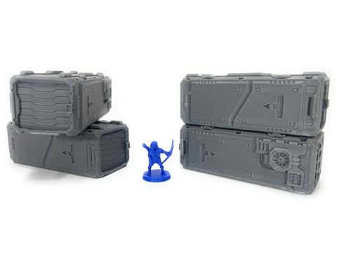 LM3D 4 x Sci-Fi-Behälter für Wargames und Miniaturen, 28 mm, 117 x 52 x 45 mm, stapelbar. LM3D 4 x Sci-Fi-Behälter für Wargames und Miniaturen, 28 mm, 117 x 52 x 45 mm, stapelbar. von LM3D