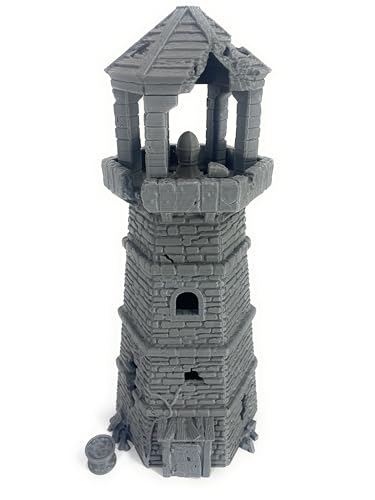 LM3D Überwachungsturm oder modularer Leuchtturm für Wargames – 29,5 cm hoch – kompatibel mit Miniaturen von 28 mm - 32 mm – Mittelalterliche Szenografie 3D-Druck (aufgegeben) von LM3D