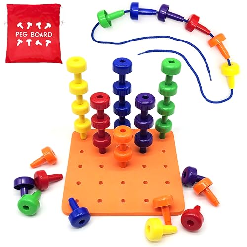 LMC Products Steckbrett aus Schaumstoff, 36 Wäscheklammern, orangefarbenes Schaumstoffbrett, Schnürschnur, Aufbewahrungstasche, Ergotherapie-Spielzeug, Feinmotorikspielzeug für Kleinkinder und Kinder LMC Products Steckbrett aus Schaumstoff, 36 Wäscheklammern, orangefarbenes Schaumstoffbrett, Schnürschnur, Aufbewahrungstasche, Ergotherapie-Spielzeug, Feinmotorikspielzeug für Kleinkinder und Kinder von LMC Products