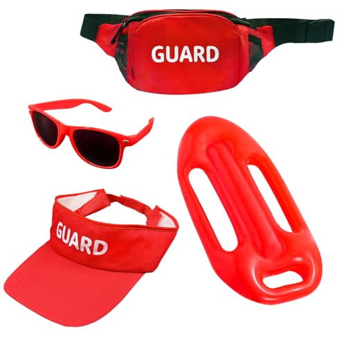LMJFOR 5-teiliges Halloween-Wach-Kostüm-Zubehör-Set, Bauchtasche, Hut, Sonnenbrille, Pfeife für Damen und Herren von LMJFOR