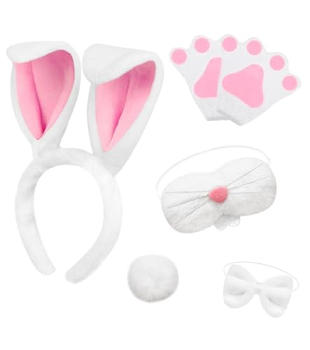 LMLVHH Ostern Halloween Damen Häschen Set Hasenohren Krawatte Hasenmund Hasenschwanz Hasenschwanz Hasenpfote Damen Kaninchen Rollenspiel Party Geschenk LMLVHH Ostern Halloween Damen Häschen Set Hasenohren Krawatte Hasenmund Hasenschwanz Hasenschwanz Hasenpfote Damen Kaninchen Rollenspiel Party Geschenk von LMLVHH