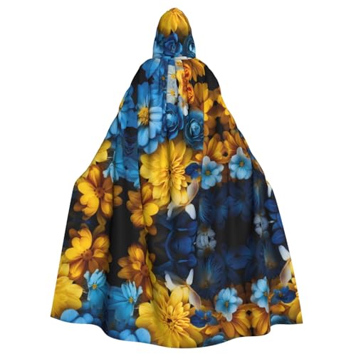LMNUDS Blau-gelbe Blume, Unisex, geheimnisvolle Renaissance-Robe, Umhang mit Kapuze, Halloween, Weihnachten, Cosplay, Kostüm, Party, Umhang für Erwachsene LMNUDS Blau-gelbe Blume, Unisex, geheimnisvolle Renaissance-Robe, Umhang mit Kapuze, Halloween, Weihnachten, Cosplay, Kostüm, Party, Umhang für Erwachsene von LMNUDS