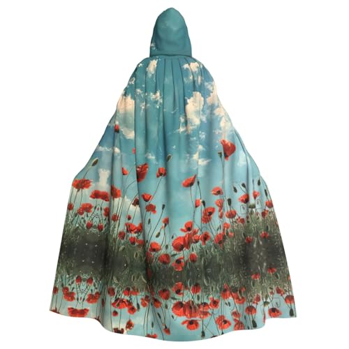 LMNUDS Mohnblumen auf blauem Himmel, Unisex, geheimnisvolle Renaissance, Kapuzenmantel, Umhang, Halloween, Weihnachten, Cosplay, Kostüm, Party, Umhang für Erwachsene LMNUDS Mohnblumen auf blauem Himmel, Unisex, geheimnisvolle Renaissance, Kapuzenmantel, Umhang, Halloween, Weihnachten, Cosplay, Kostüm, Party, Umhang für Erwachsene von LMNUDS