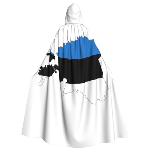 LMNUDS Umhang mit Estland-Flagge, Unisex, geheimnisvolle Renaissance, Kapuzenmantel, Umhang, Halloween, Weihnachten, Cosplay, Kostüm, Party, Umhang für Erwachsene von LMNUDS