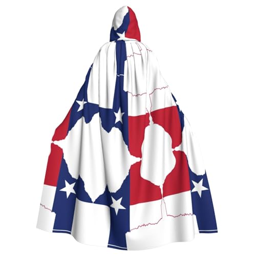 LMNUDS Umhang mit Kapuze, Motiv: Texas-Staatsflagge, Unisex, geheimnisvolle Renaissance-Umhang, Halloween, Weihnachten, Cosplay, Kostüm, Party, Umhang für Erwachsene von LMNUDS
