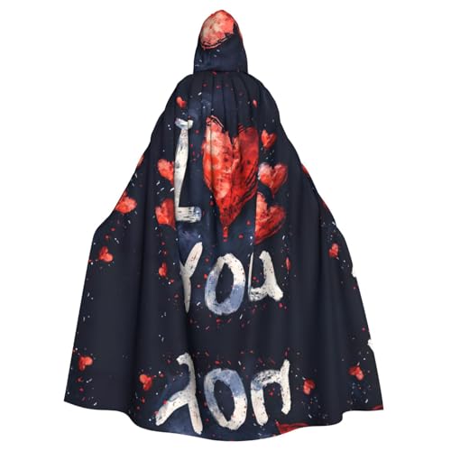 LMNUDS Umhang mit Kapuze "I Love You Words With Hearts", Unisex, geheimnisvolle Renaissance, Halloween, Weihnachten, Cosplay, Kostüm, Party, Umhang für Erwachsene LMNUDS Umhang mit Kapuze "I Love You Words With Hearts", Unisex, geheimnisvolle Renaissance, Halloween, Weihnachten, Cosplay, Kostüm, Party, Umhang für Erwachsene von LMNUDS