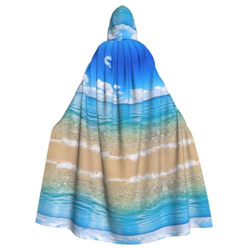 LMNUDS Umhang mit Kapuze und Aufschrift "View Of Two Beachs", Unisex, geheimnisvolle Renaissance, Halloween, Weihnachten, Cosplay, Kostüm, Party, Umhang für Erwachsene von LMNUDS