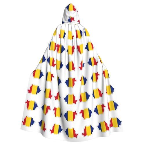LMNUDS Umhang mit Rumänien-Flagge, Unisex, geheimnisvolle Renaissance, Kapuzenmantel, Umhang, Halloween, Weihnachten, Cosplay, Kostüm, Party, Umhang für Erwachsene von LMNUDS
