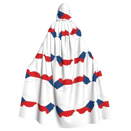 LMNUDS Umhang mit der Flagge der Tschechischen Republik, Unisex, geheimnisvolle Renaissance, Kapuzenmantel, Umhang, Halloween, Weihnachten, Cosplay, Kostüm, Party, Umhang für Erwachsene von LMNUDS