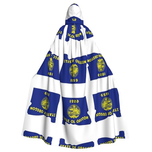 LMNUDS Umhang mit der Flagge von Oregon, Unisex, geheimnisvolle Renaissance, Kapuzenmantel, Umhang, Halloween, Weihnachten, Cosplay, Kostüm, Party, Umhang für Erwachsene von LMNUDS