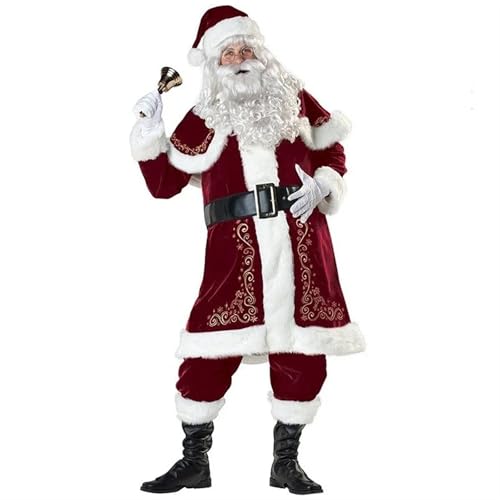 LMRHT Weihnachtsmannkostüm Weihnachtsmann Cosplay Kostüm Rot Deluxe Samt Fancy Outfit Set Weihnachtsfeier Männer Familie Neujahr Weihnachtsmann Anzug Erwachsene Weihnachten Santa Claus(XXXL,11 PCS) LMRHT Weihnachtsmannkostüm Weihnachtsmann Cosplay Kostüm Rot Deluxe Samt Fancy Outfit Set Weihnachtsfeier Männer Familie Neujahr Weihnachtsmann Anzug Erwachsene Weihnachten Santa Claus(XXXL,11 PCS) von LMRHT