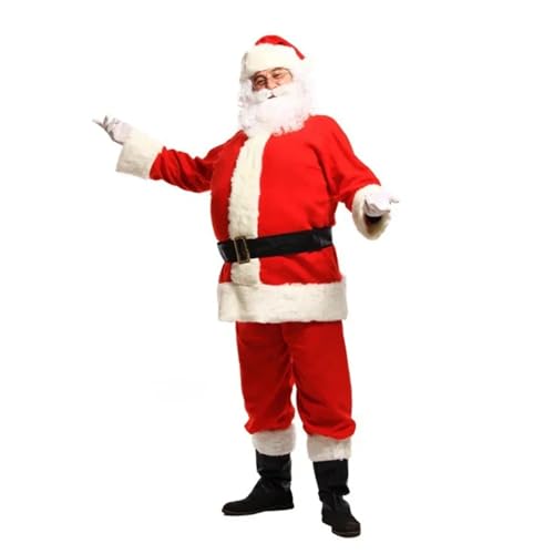 LMRHT Weihnachtsmannkostüm Weihnachtsmann Cosplay Kostüm Weihnachten Neujahr Männer Kostüme Rot Deluxe Klassisch Erwachsene Weihnachten Set Karneval Party Rollenspiel Anzüge Santa Claus(XXXL,7PCS) LMRHT Weihnachtsmannkostüm Weihnachtsmann Cosplay Kostüm Weihnachten Neujahr Männer Kostüme Rot Deluxe Klassisch Erwachsene Weihnachten Set Karneval Party Rollenspiel Anzüge Santa Claus(XXXL,7PCS) von LMRHT