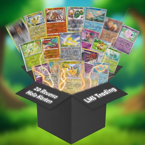 20 Verschiedene seltene Pokemon Karten I Holographische Reverse I Deutsch I Original I gemischte Sets I mit LMS Trading® Karte von LMS Trading