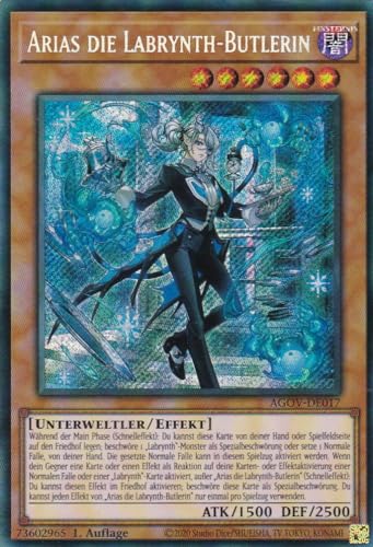 AGOV-DE017 - Arias die Labrynth-Butlerin - Secret Rare - 1. Auflage - DEUTSCH - Age of Overlord - mit LMS Trading Fieldcenter-Karte Yugioh von LMS Trading