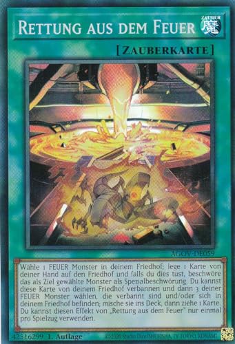 AGOV-DE059 - Rettung aus dem Feuer - Super Rare - 1. Auflage - DEUTSCH - Age of Overlord - mit LMS Trading Fieldcenter-Karte Yugioh von LMS Trading