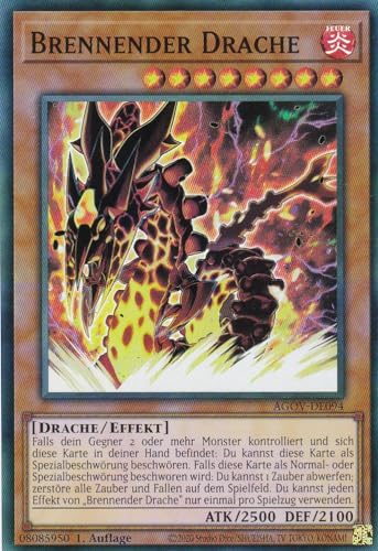 AGOV-DE094 - Brennender Drache - Common - 1. Auflage - DEUTSCH - Age of Overlord - mit LMS Trading Fieldcenter-Karte Yugioh von LMS Trading
