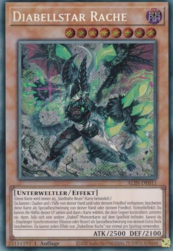 ALIN-DE011 - Diabellstar Rache - Secret Rare - Deutsch - 1. Auflage - Alliance Insight -mit LMS Trading Fieldcenter-Karte Yugioh von LMS Trading