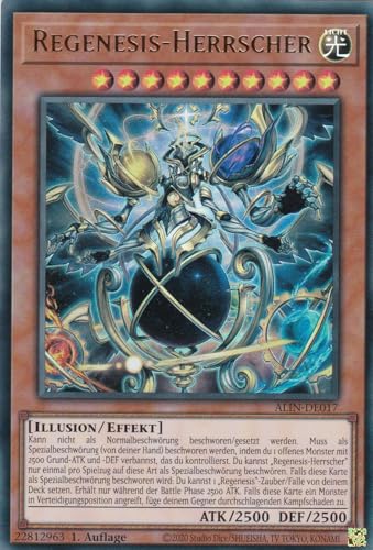 ALIN-DE017 - Regenesis-Herrscher - Ultra Rare - Deutsch - 1. Auflage - Alliance Insight -mit LMS Trading Fieldcenter-Karte Yugioh ALIN-DE017 - Regenesis-Herrscher - Ultra Rare - Deutsch - 1. Auflage - Alliance Insight -mit LMS Trading Fieldcenter-Karte Yugioh von LMS Trading