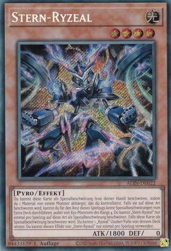 ALIN-DE022 - Stern-Ryzeal - Secret Rare - Deutsch - 1. Auflage - Alliance Insight -mit LMS Trading Fieldcenter-Karte Yugioh von LMS Trading