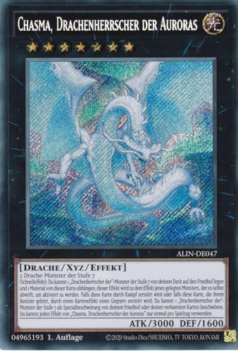 ALIN-DE047 - Chasma Drachenherrscher der Auroras - Secret Rare - Deutsch - 1. Auflage - Alliance Insight -mit LMS Trading Fieldcenter-Karte Yugioh von LMS Trading