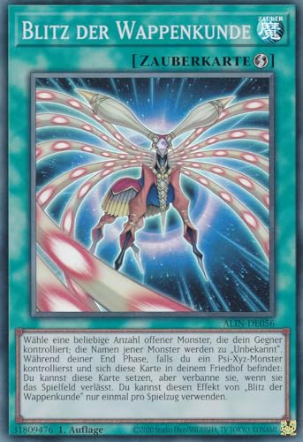 ALIN-DE056 - Blitz der Wappenkunde - Super Rare - Deutsch - 1. Auflage - Alliance Insight -mit LMS Trading Fieldcenter-Karte Yugioh von LMS Trading