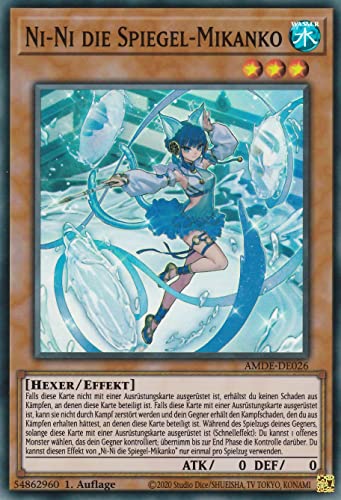 AMDE-DE026 - NI-NI die Spiegel-Mikanko - Super Rare - 1. Auflage - Deutsch - Amazing Defenders - mit LMS Trading Fieldcenter-Karte Yugioh von LMS Trading
