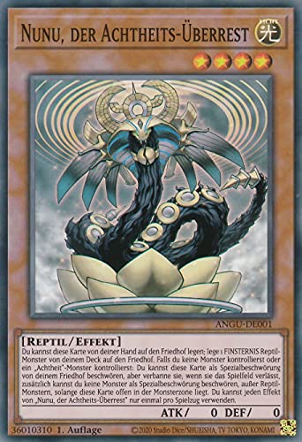 ANGU-DE001 - Nunu, der Achtheits-Überrest - Super Rare - 1. Auflage - DEUTSCH - Ancient Guardians - mit LMS Trading Fieldcenter-Karte Yugioh von LMS Trading