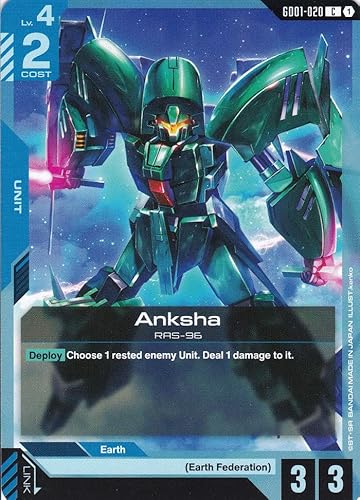 Anksha RAS-96 - GD01-020 - Common - Newtype Rising - Gundam TCG - Einzelkarte - Offiziell - Anime - mit LMS-Trading Karte Anksha RAS-96 - GD01-020 - Common - Newtype Rising - Gundam TCG - Einzelkarte - Offiziell - Anime - mit LMS-Trading Karte von LMS Trading
