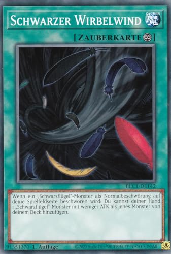 BLC1-DE142 - Schwarzer Wirbelwind - Common - 1. Auflage - DEUTSCH - Battles of Legends: Chapter 1 - mit LMS Trading Fieldcenter-Karte Yugioh von LMS Trading