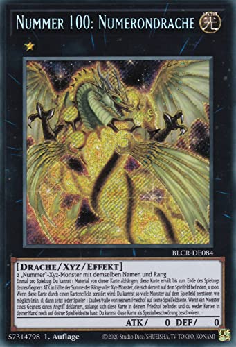 BLCR-DE084 - Nummer 100: Numerondrache - Secret Rare - 1. Auflage - Deutsch - Battles of Legend: Crystal Revenge - mit LMS Trading Fieldcenter-Karte Yugioh von LMS Trading