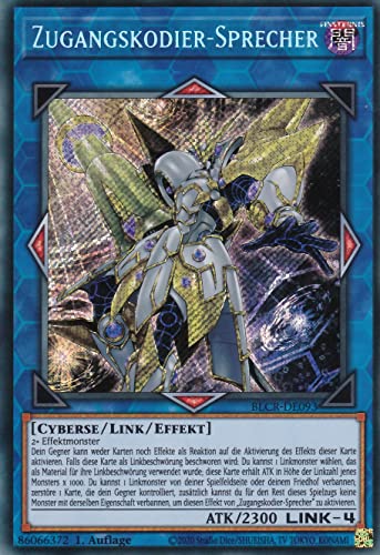 BLCR-DE093 - Zugangskodier-Sprecher - Secret Rare - 1. Auflage - Deutsch - Battles of Legend: Crystal Revenge - mit LMS Trading Fieldcenter-Karte Yugioh von LMS Trading