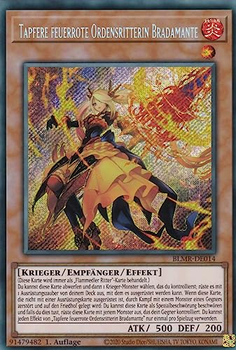 BLMR-DE014 - Tapfere feuerrote Ordensritterin Bradamante - Secret Rare - 1. Auflage - Deutsch - Battles of Legend: Monstrous Revenge - mit LMS Trading Fieldcenter-Karte Yugioh von LMS Trading