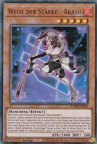 BLMR-DE049 - Weise der Stärke - Akash - Ultra Rare - 1. Auflage - Deutsch - Battles of Legend: Monstrous Revenge - mit LMS Trading Fieldcenter-Karte Yugioh von LMS Trading
