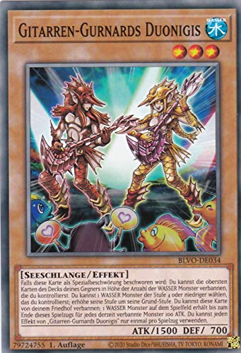 BLVO-DE034 - Gitarren-Gurnards Duonigis - Common - 1. Auflage - Deutsch - Blazing Vortex - mit LMS Trading Fieldcenter-Karte Yugioh von LMS Trading